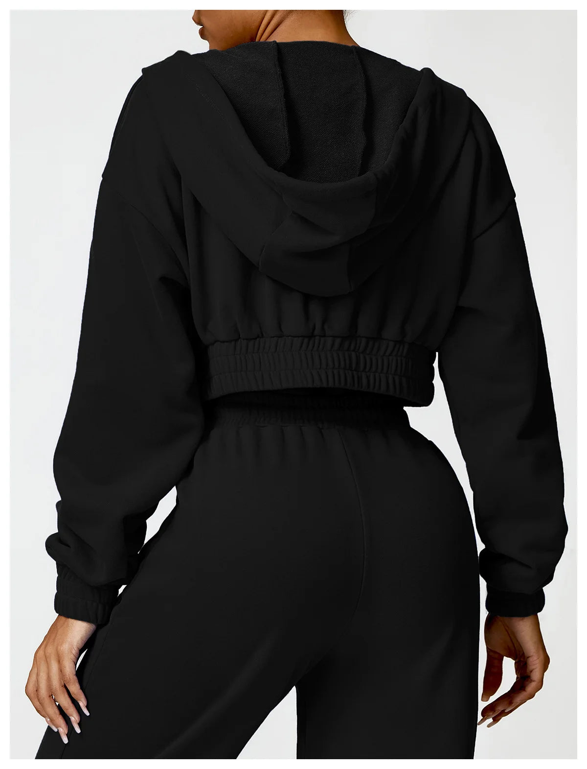 Casual Loose Long Sleeve Zipper Hooded Sweatshirt