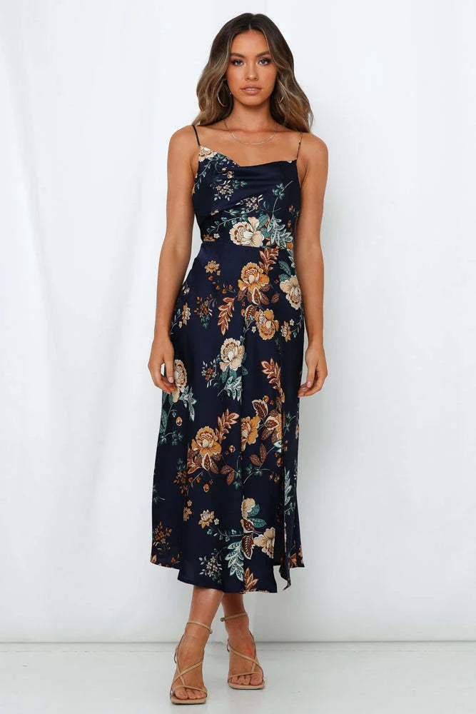 Backless Dress With Hip Slit