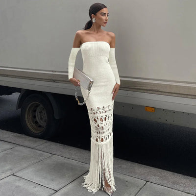 Off Shoulder Long Bodycon Dress