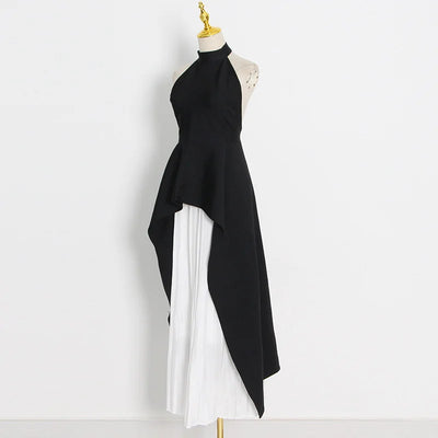 New Round Neck Sleeveless Waist Looks Thin And Irregular Slimming Suit In Spring