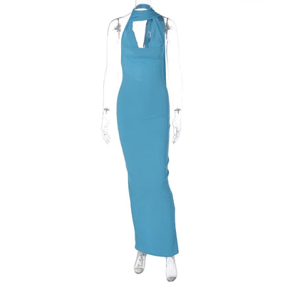 Sexy Backless Slit Irregular Slim Dress Woman
