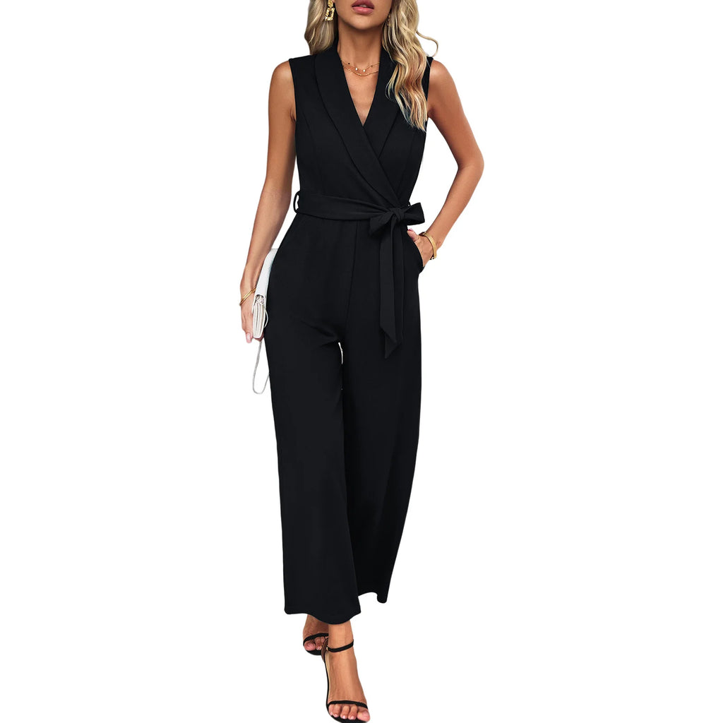Sleeveless Jumpsuit With Elegant Casual Pants