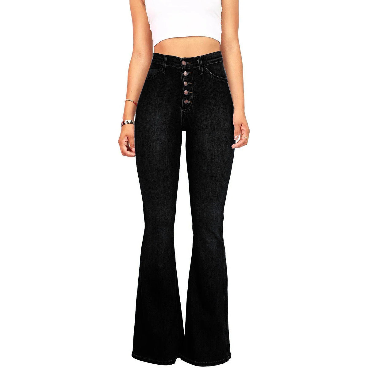 Slims High Rise Hip Bartledge Denim Bell Bottoms