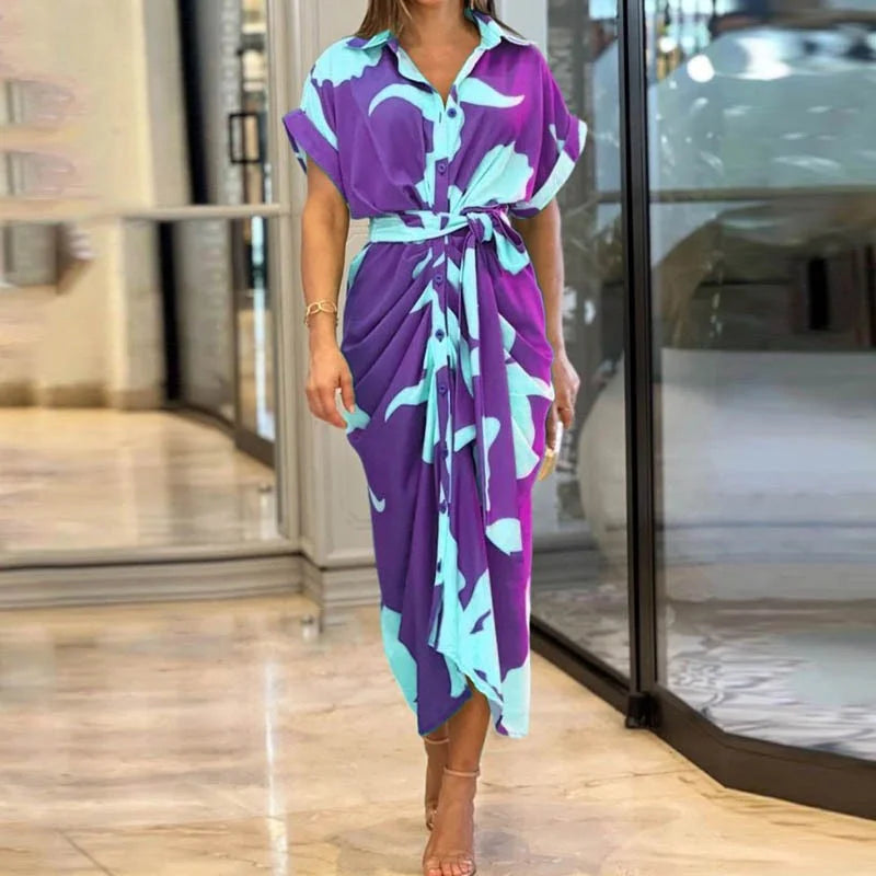 Short Sleeve Printed Dress