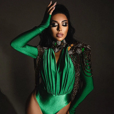 V-Neck Long Sleeve Jumpsuit