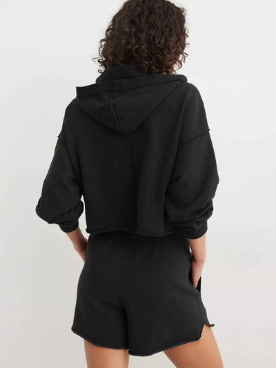 V-Neck Long Sleeve Hoodie