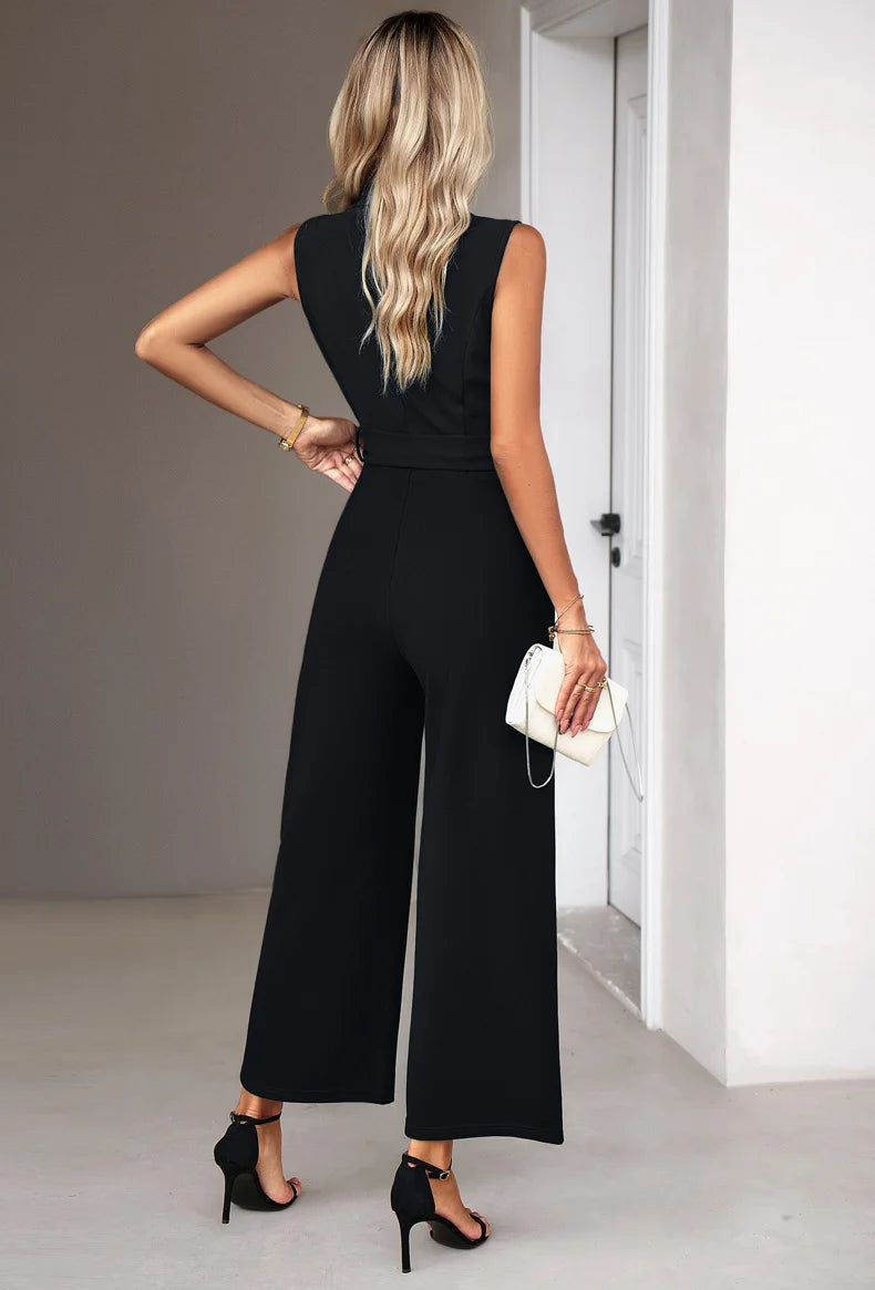 Sleeveless Jumpsuit With Elegant Casual Pants
