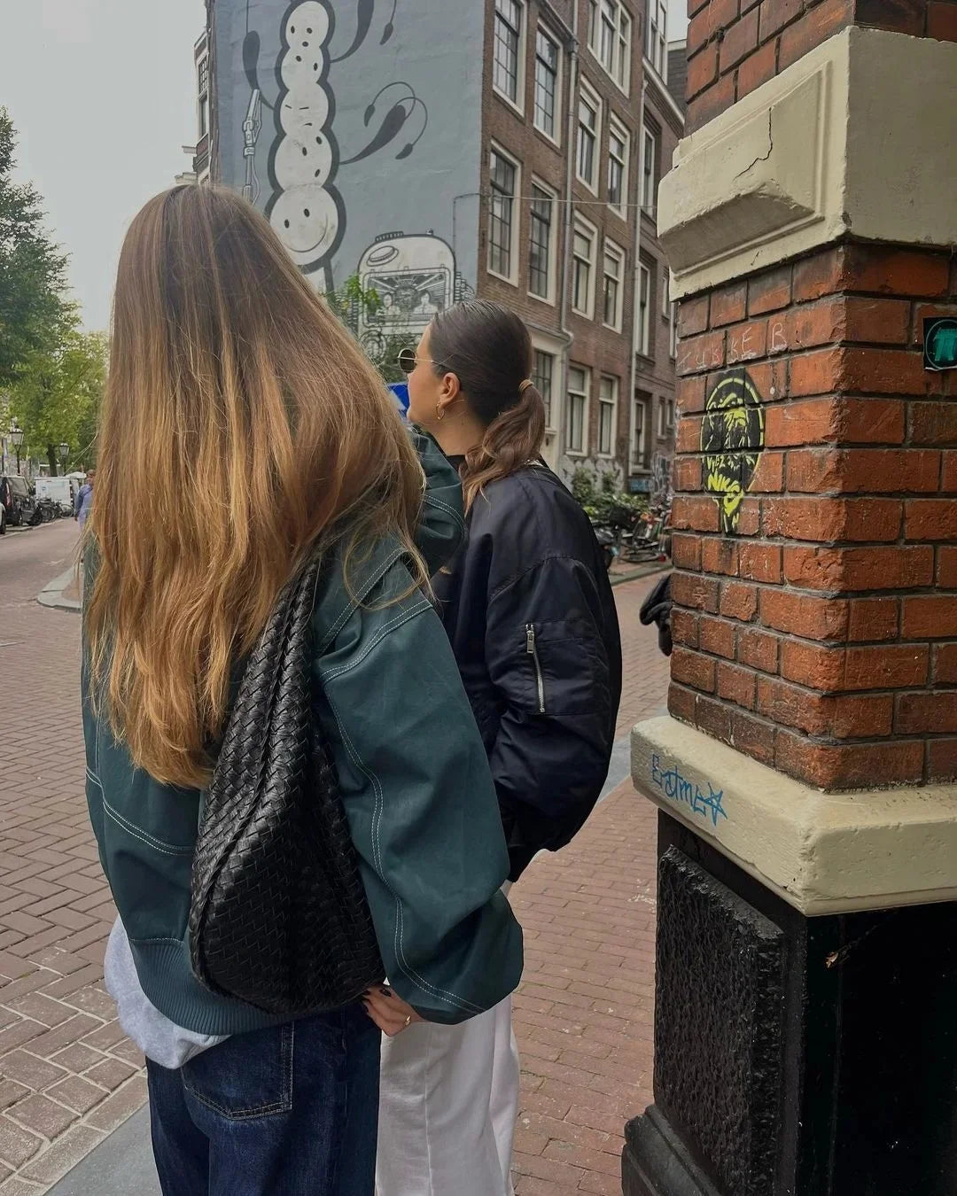 Leather Jacket with Long Sleeves and Zipper
