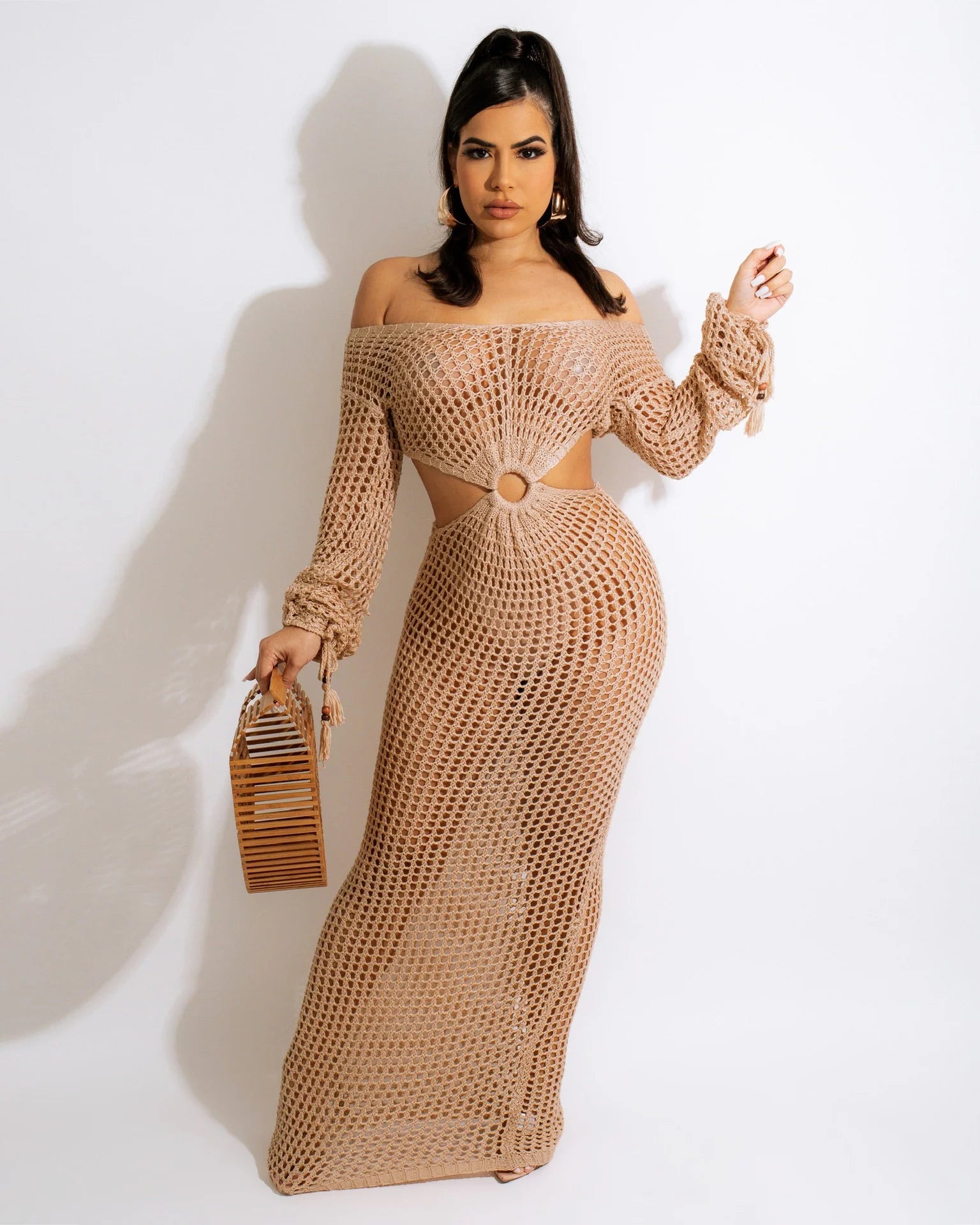 V-Neck Beach Top Knitted Dress