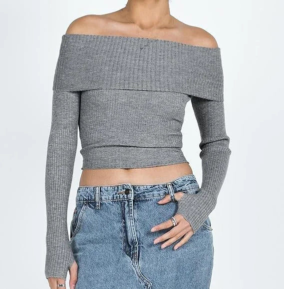 Long Sleeve Blouse with Straight Shoulders