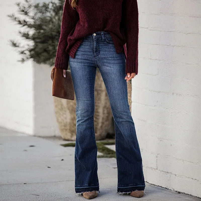 Stylish Slim Fit Stretch Flared Jeans