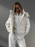 Sleeveless Hooded Down Cotton Jacket