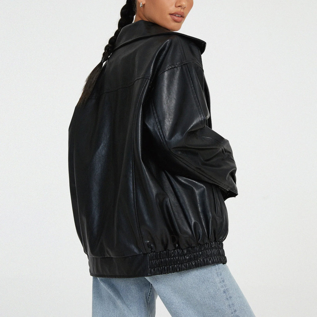 Women’s Pu Leather Jacket Motorcycle