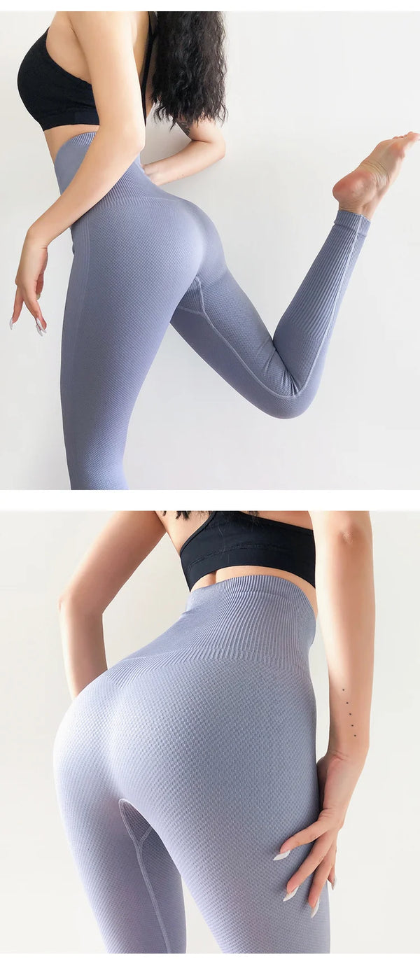 Seamless High Waisted Tight Fast Drying Stretch Fitness Lifting Hip Exercise