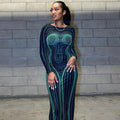 Backless Slim Round Neck Long Sleeve Dress