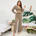 Long Sleeve Blouse Straight Pants
