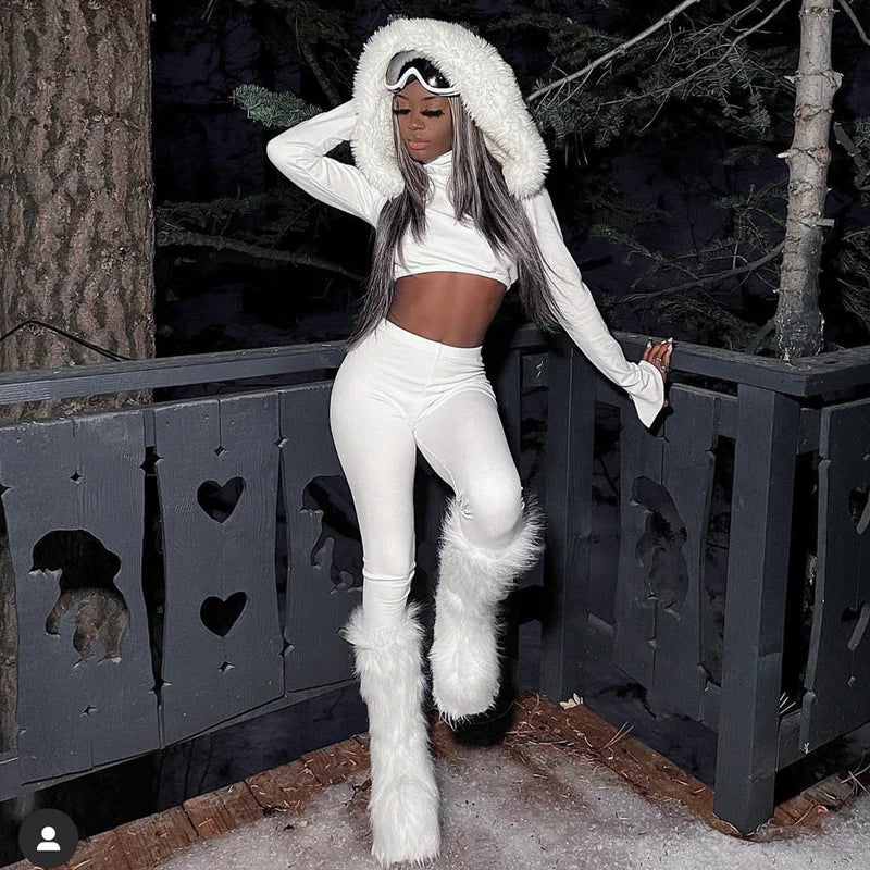 Hooded Top And Leggings Set