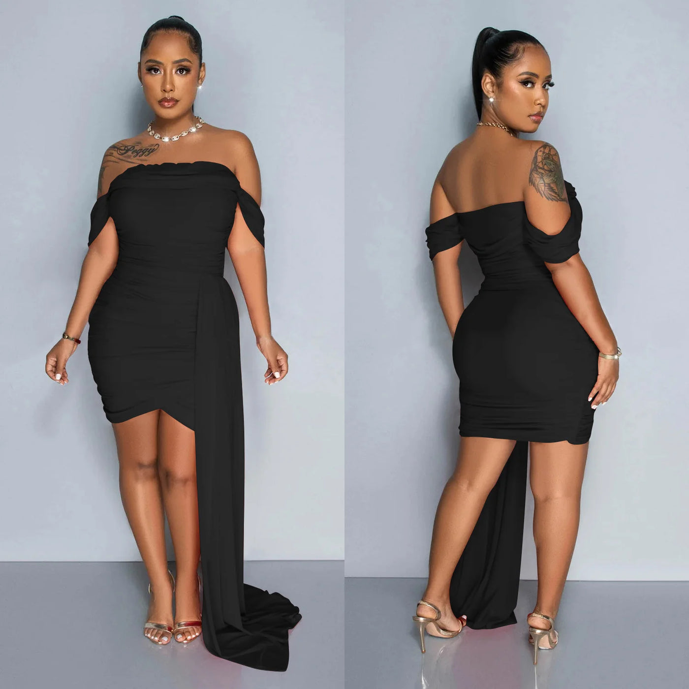 Sexy Mesh Backless Short Skirt