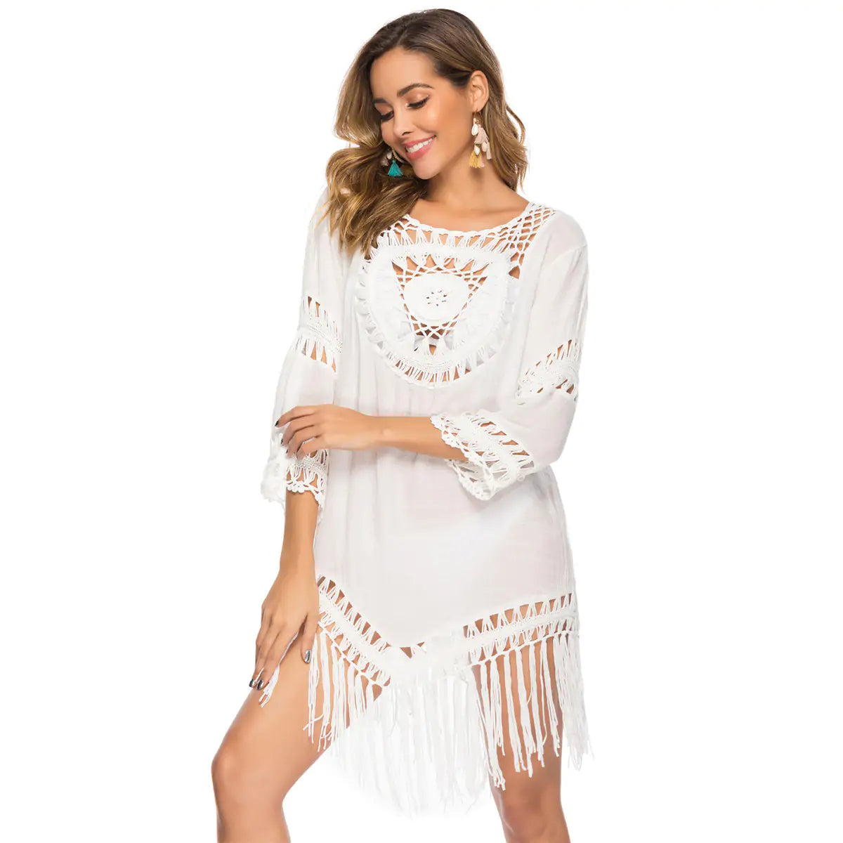 Beach Robe With Loose Tassels