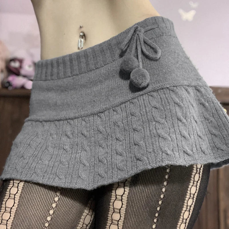 Wool Skirt Hairball Decoration Commuter Skirt