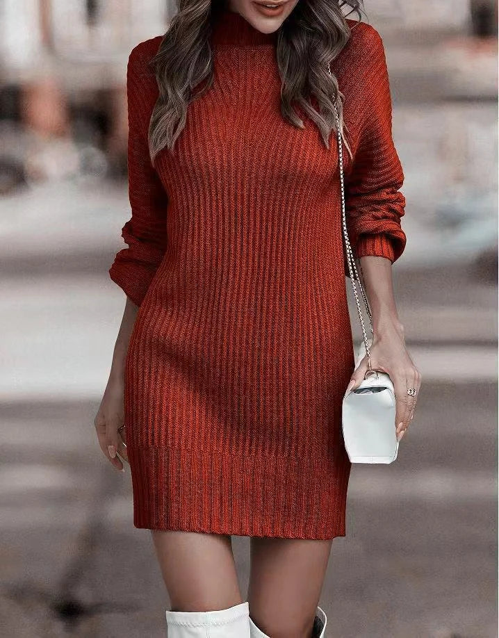 Turtleneck Sweater Women’s Long Sleeved Sweater Dress