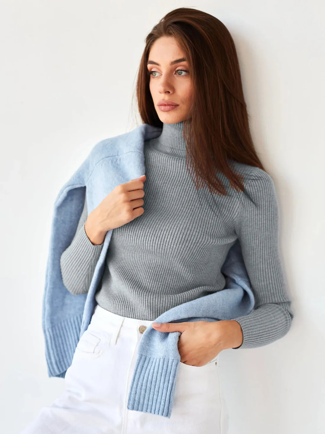Turtleneck Sweater Knitted Undershirt