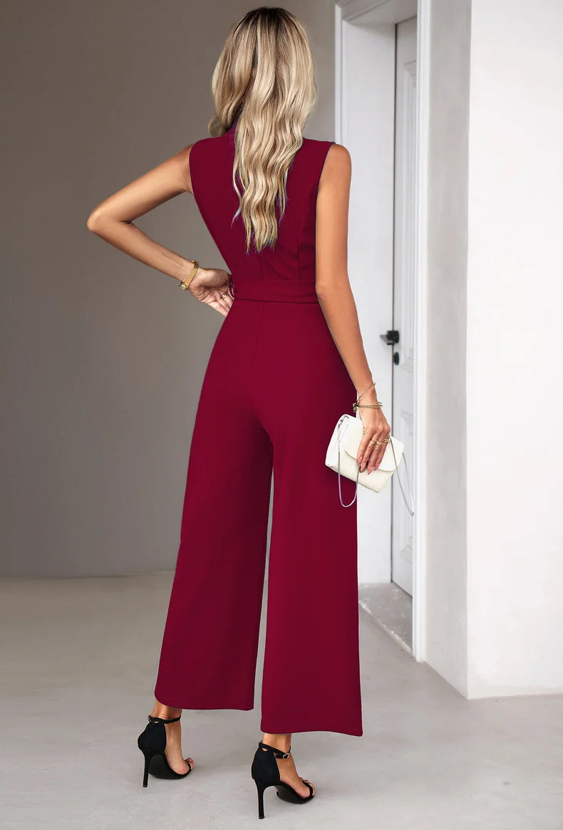 Sleeveless Jumpsuit With Elegant Casual Pants