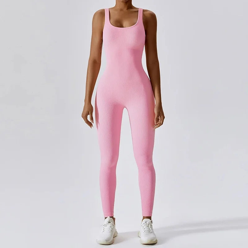 Seamless Sport Jumpsuit With Bra