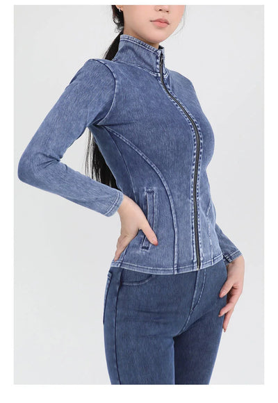 Slim Fit Turtleneck Zipper Jacket