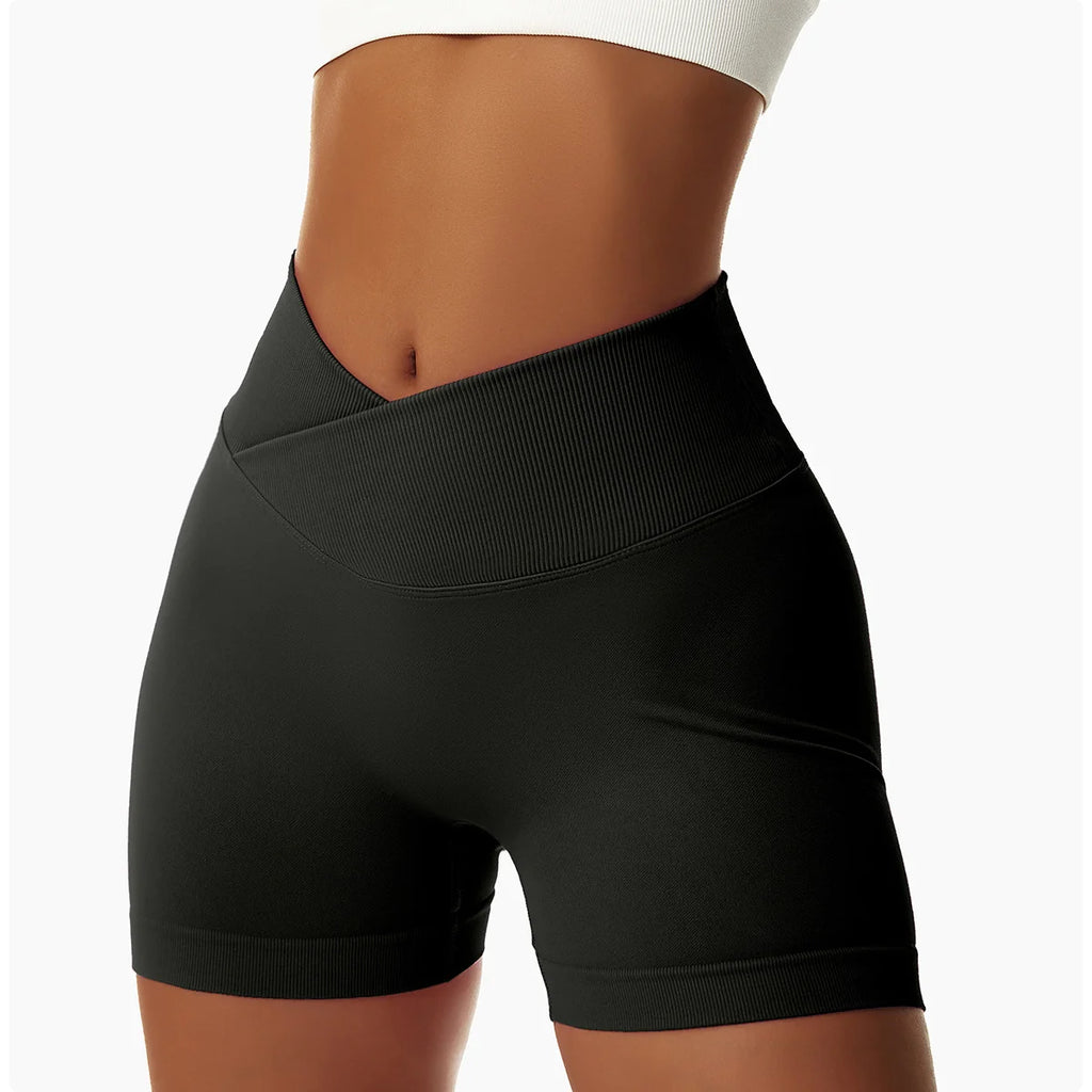 High Waist Running Gym Shorts Tight Fit Seamless Gym Shorts
