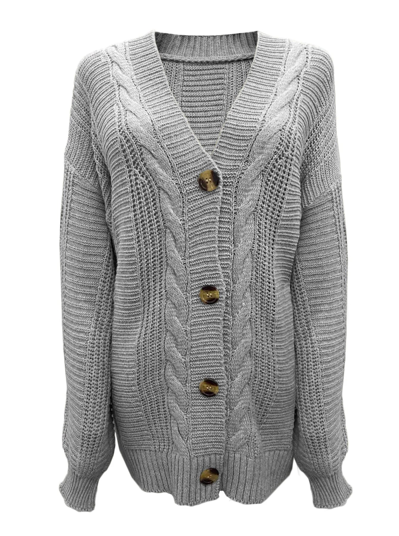 Jacquard Button Knitted Sweater Cardigan Jacket