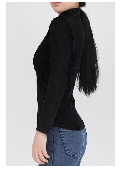 Slim Fit Turtleneck Zipper Jacket
