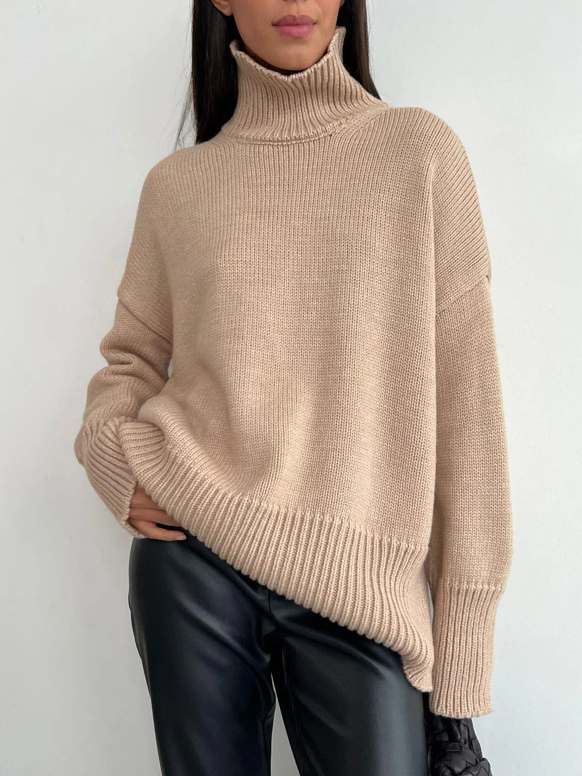 Overside Knitted Turtleneck Sweater