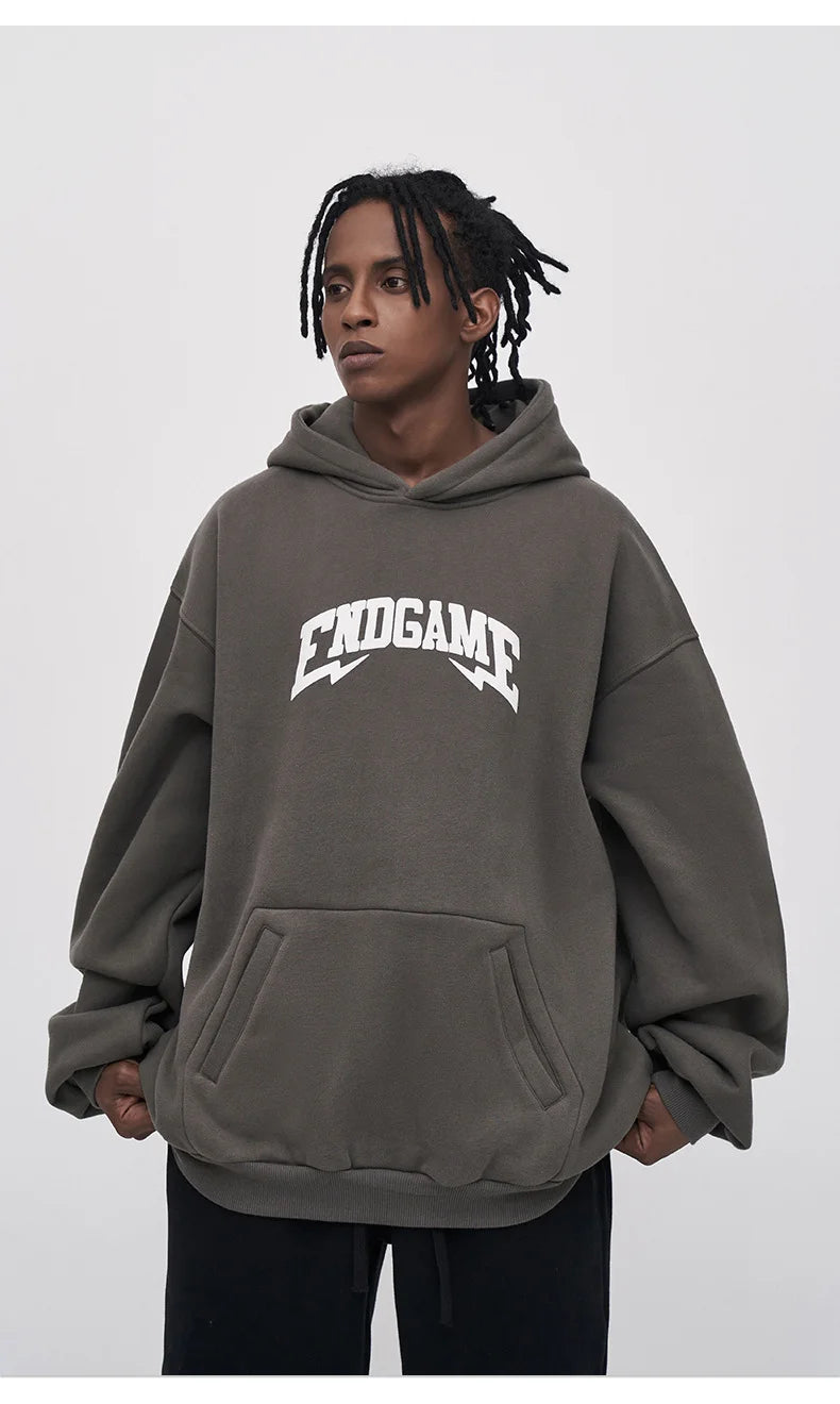 Fleece Hoodie Foam Printed Loose Jacket