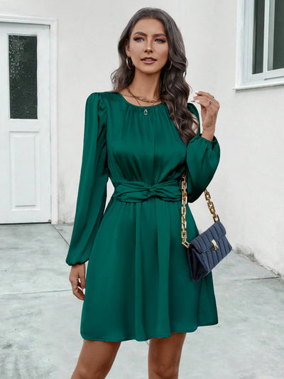 Round Neck Smocked Dress