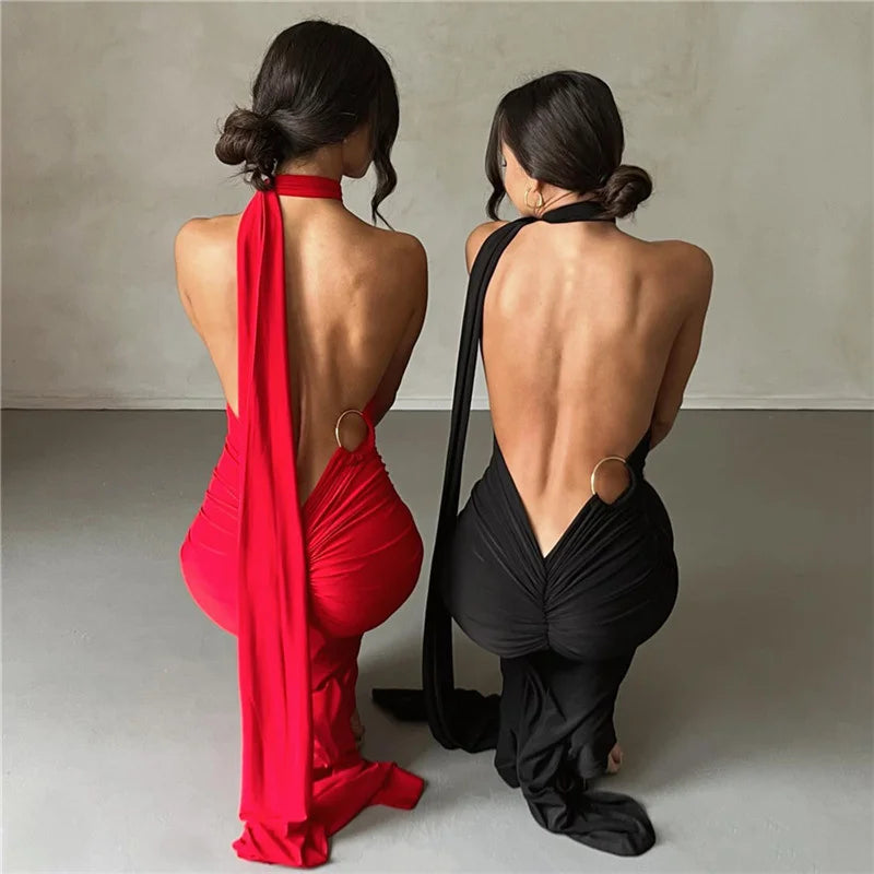 Backless Halter Bodycon Dress