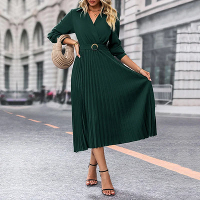 Elegant Long Sleeve Dress Long Skirt