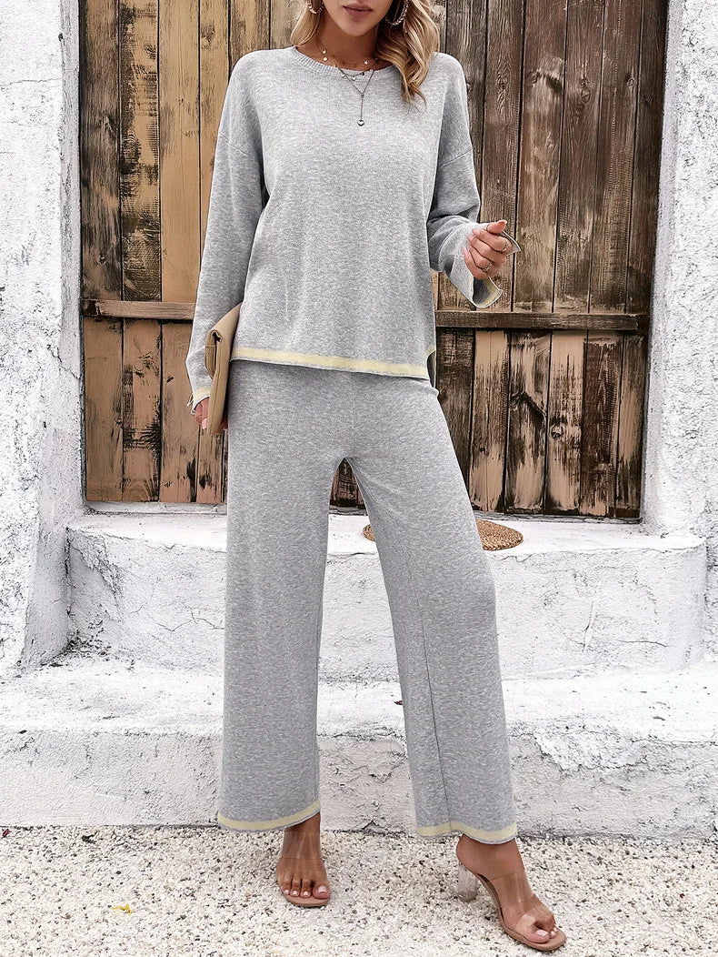 Comfortable Long Sleeve T-shirt And Trousers Set