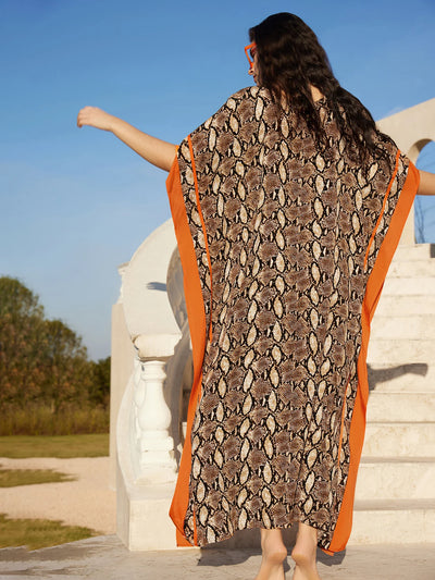 Snake Print Cotton Beach Robe