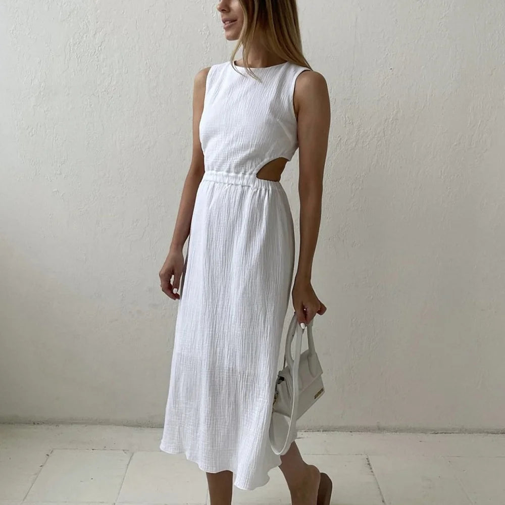 Double Layer Zou Cloth Dress Casual Back Vest Style Skirt
