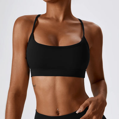 Sports Bra With Crossed Straps At The Back