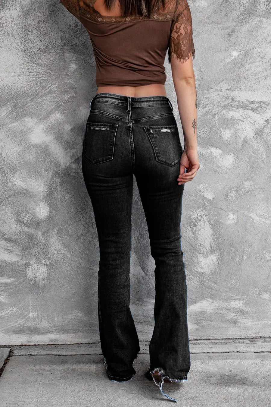 High Waist Stretch Micro Flared Bootcut Jeans