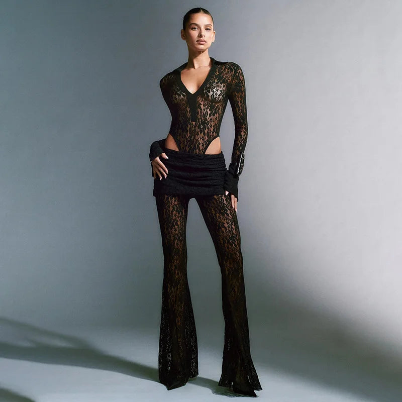 Bell Bottom Lace Pants