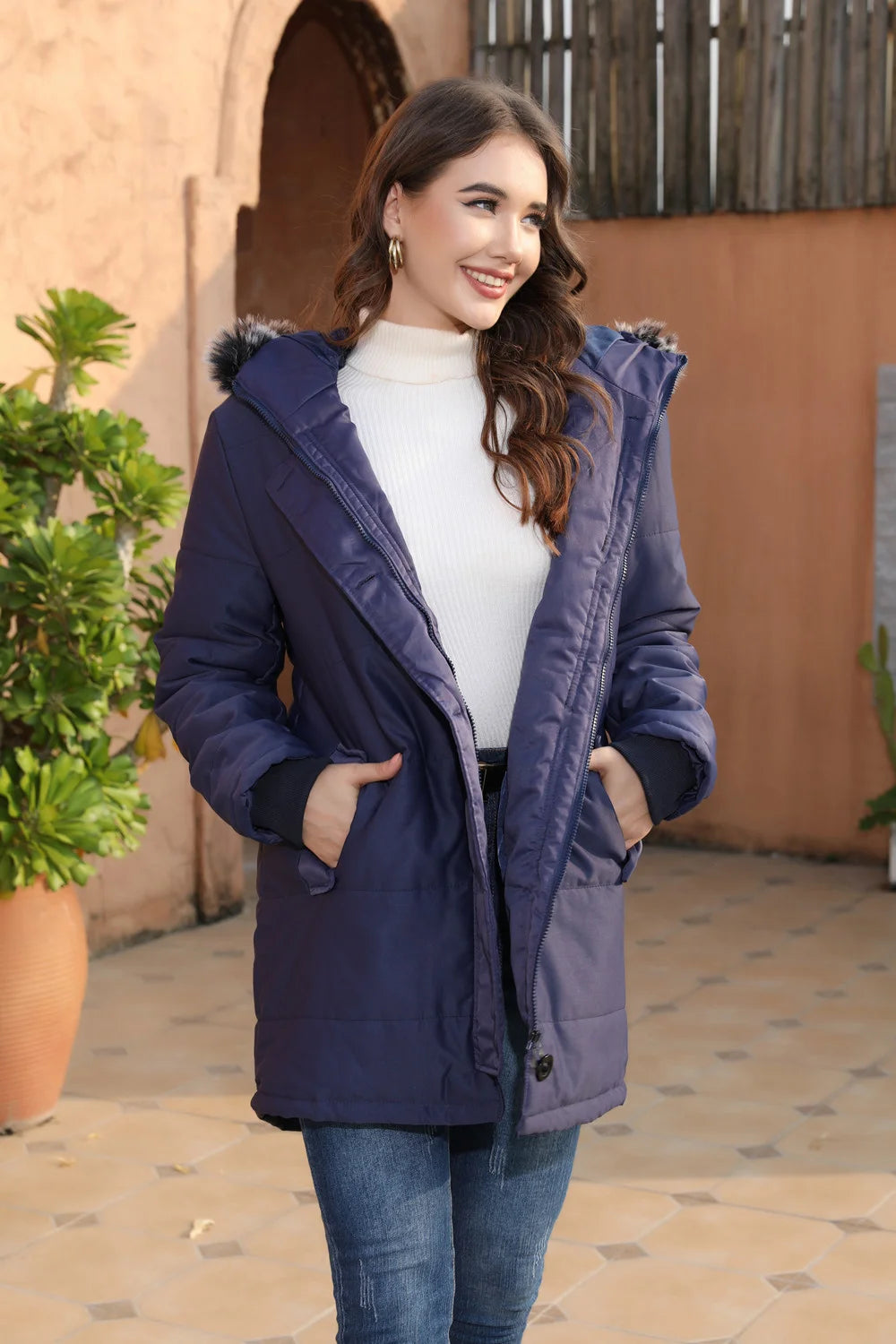 Hooded Warm Slim Down Padded Jacket