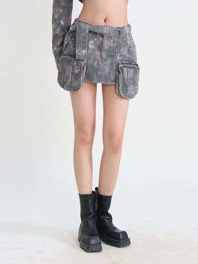 Camouflage Skirt With Large Pockets