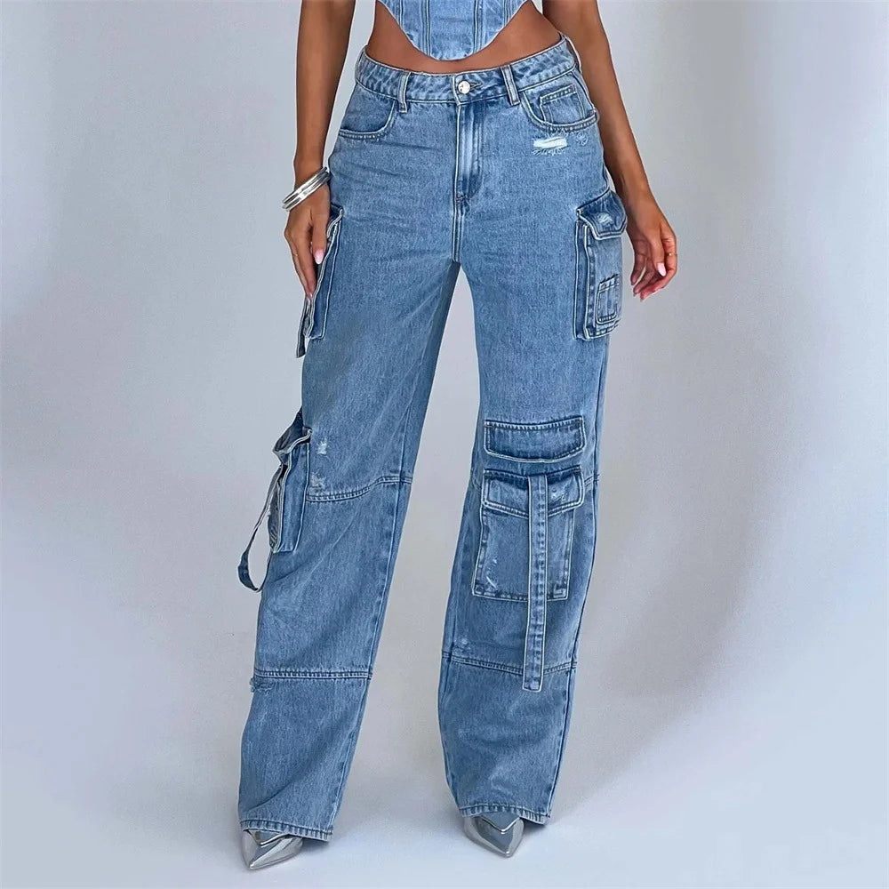 Loose Long Straight Cargo Pants