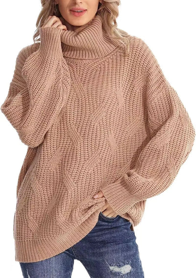 Loose Knitted Turtleneck Sweater