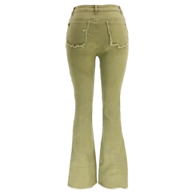 Contrast Patchwork High Waist Jeans