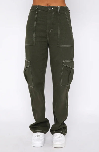 Pants Straight Multi Pocket Cargo Pants