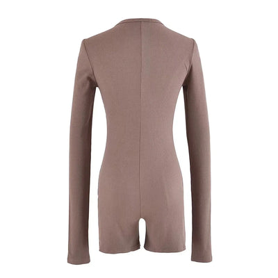 Round Neck Long Sleeve Jumpsuit